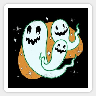 Cute Modern Ghosts Orange Sticker